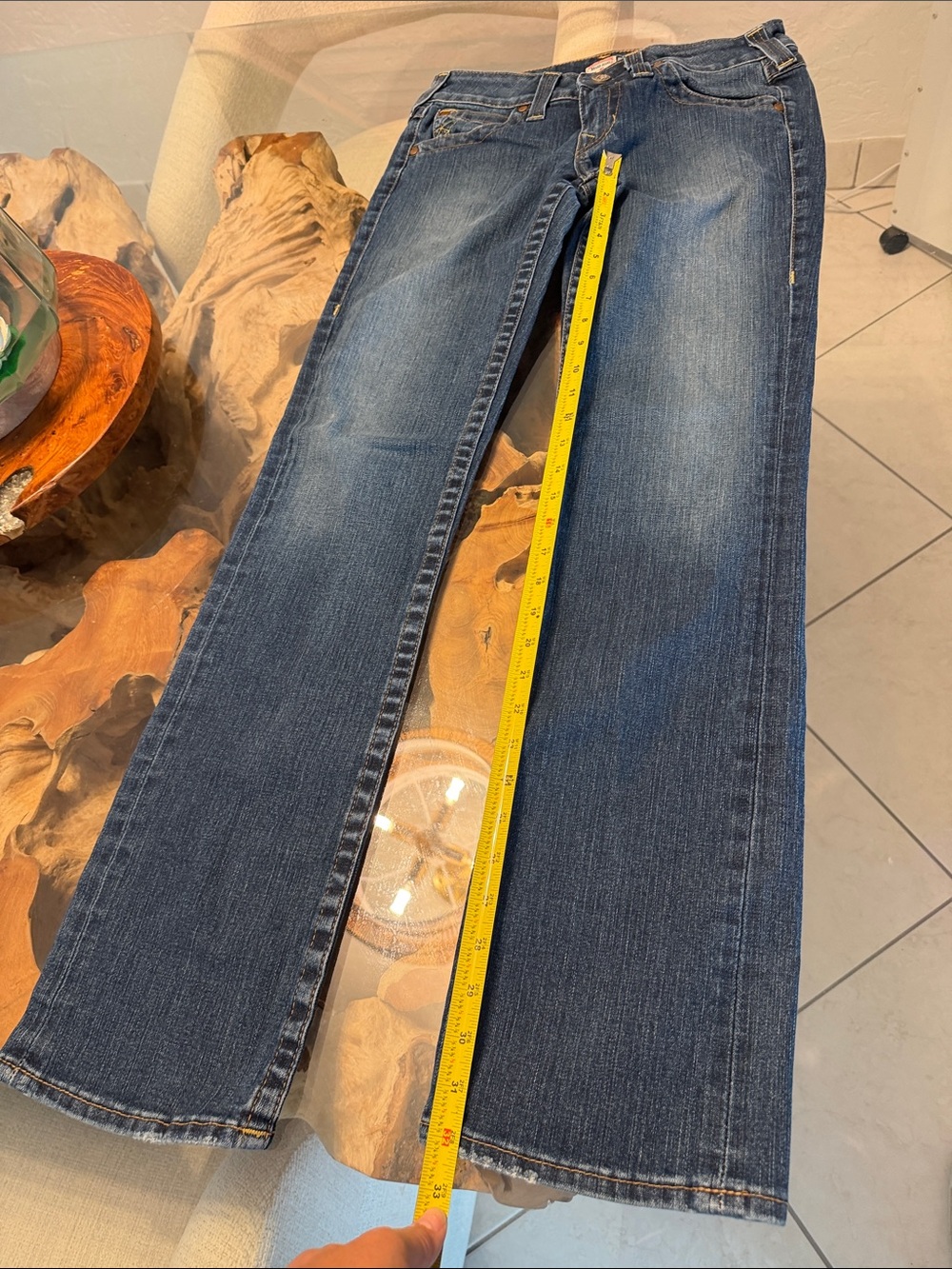 True Religion Women's Bootcut Jeans in Dark Blue Denim